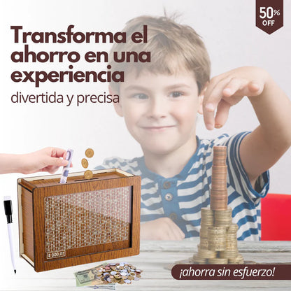 AHORRABOX™ Hucha de madera con contador