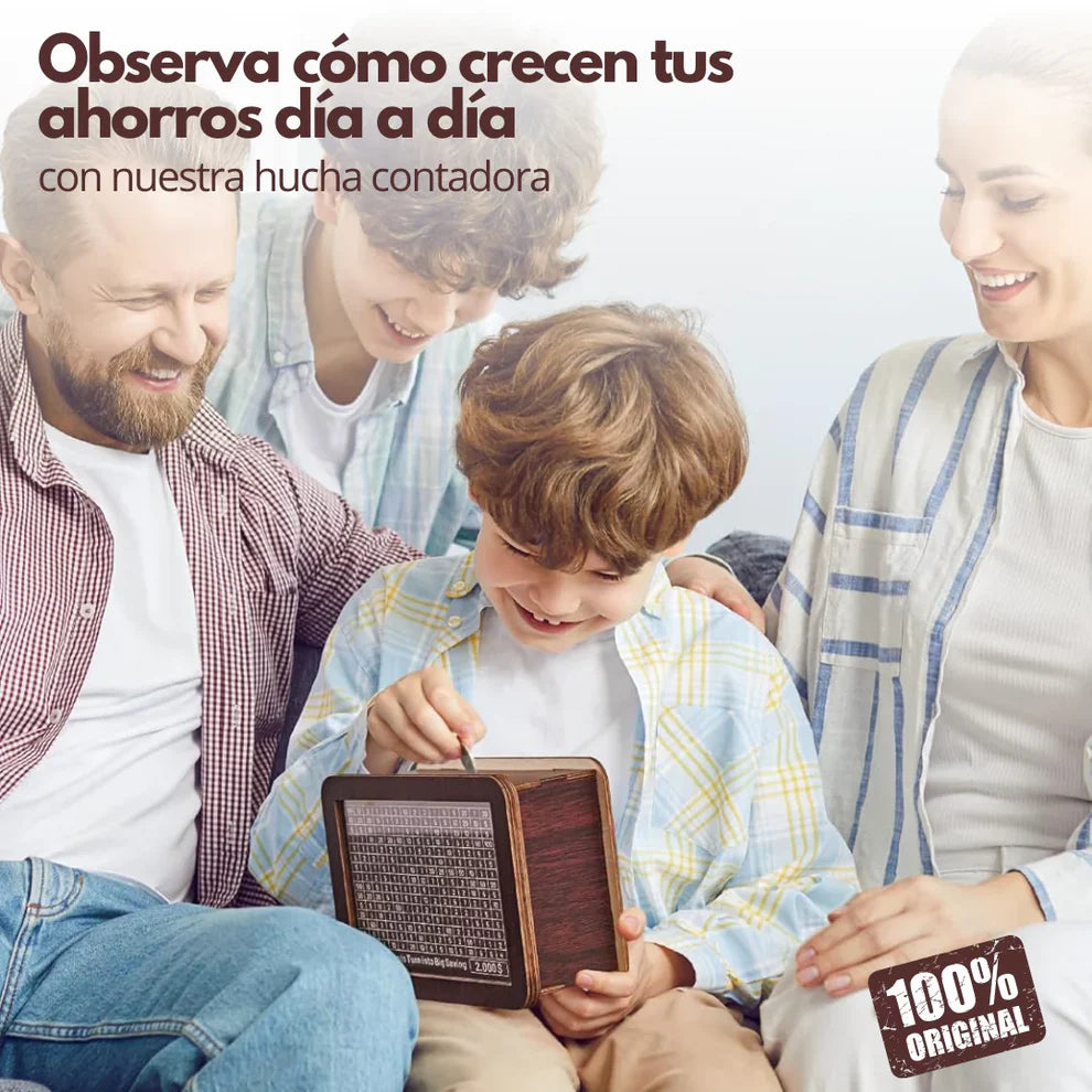 AHORRABOX™ Hucha de madera con contador