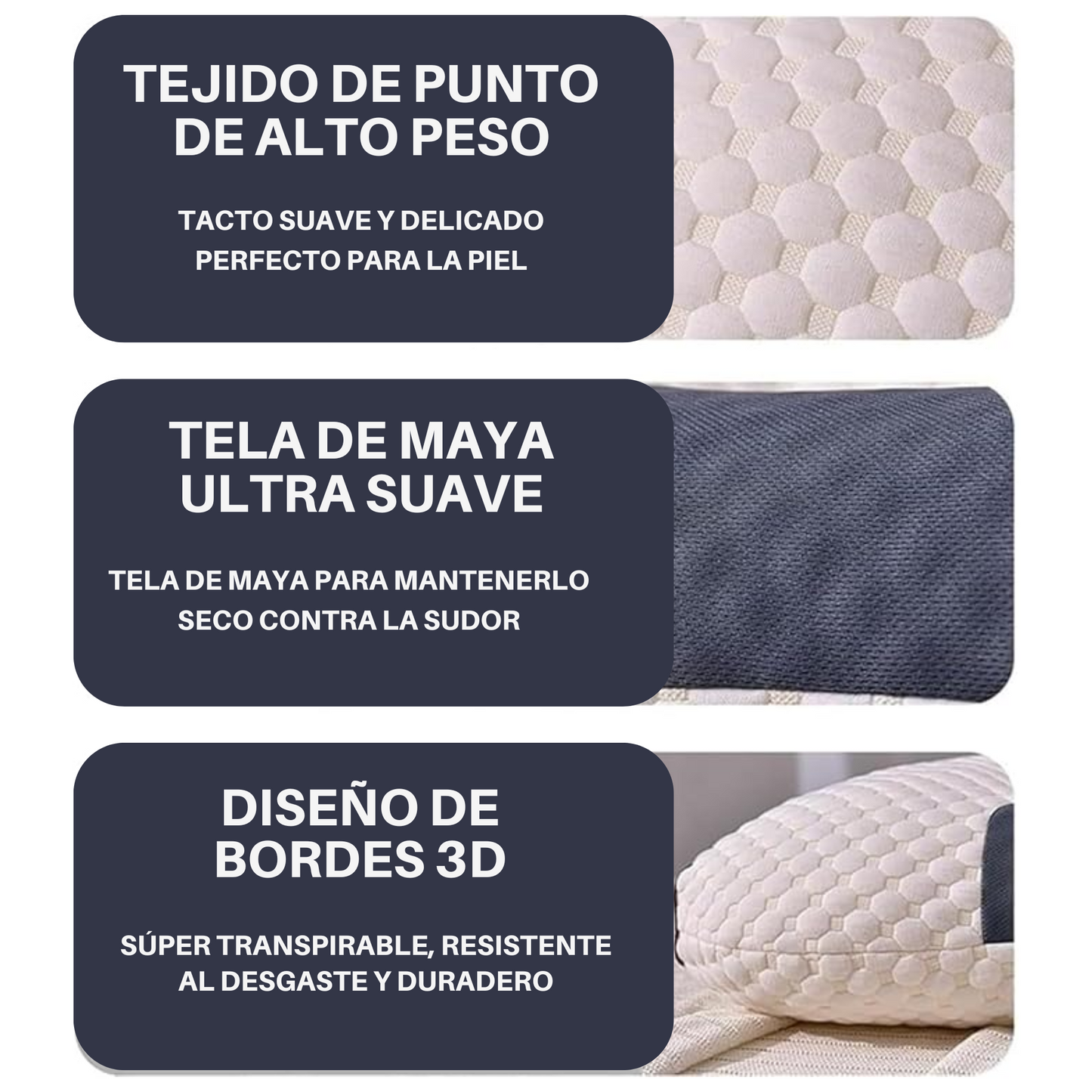 DeepSleep™ Almohada de punto ergonómica 3D